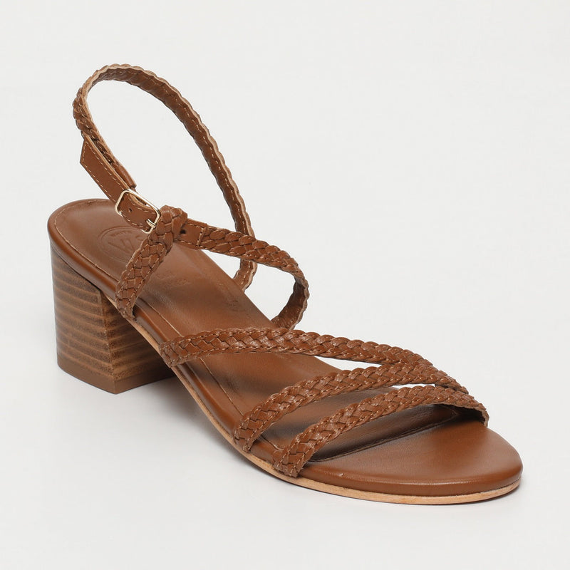White Sun - Maha Heel Sandals - Brown Goat Leather - Brown