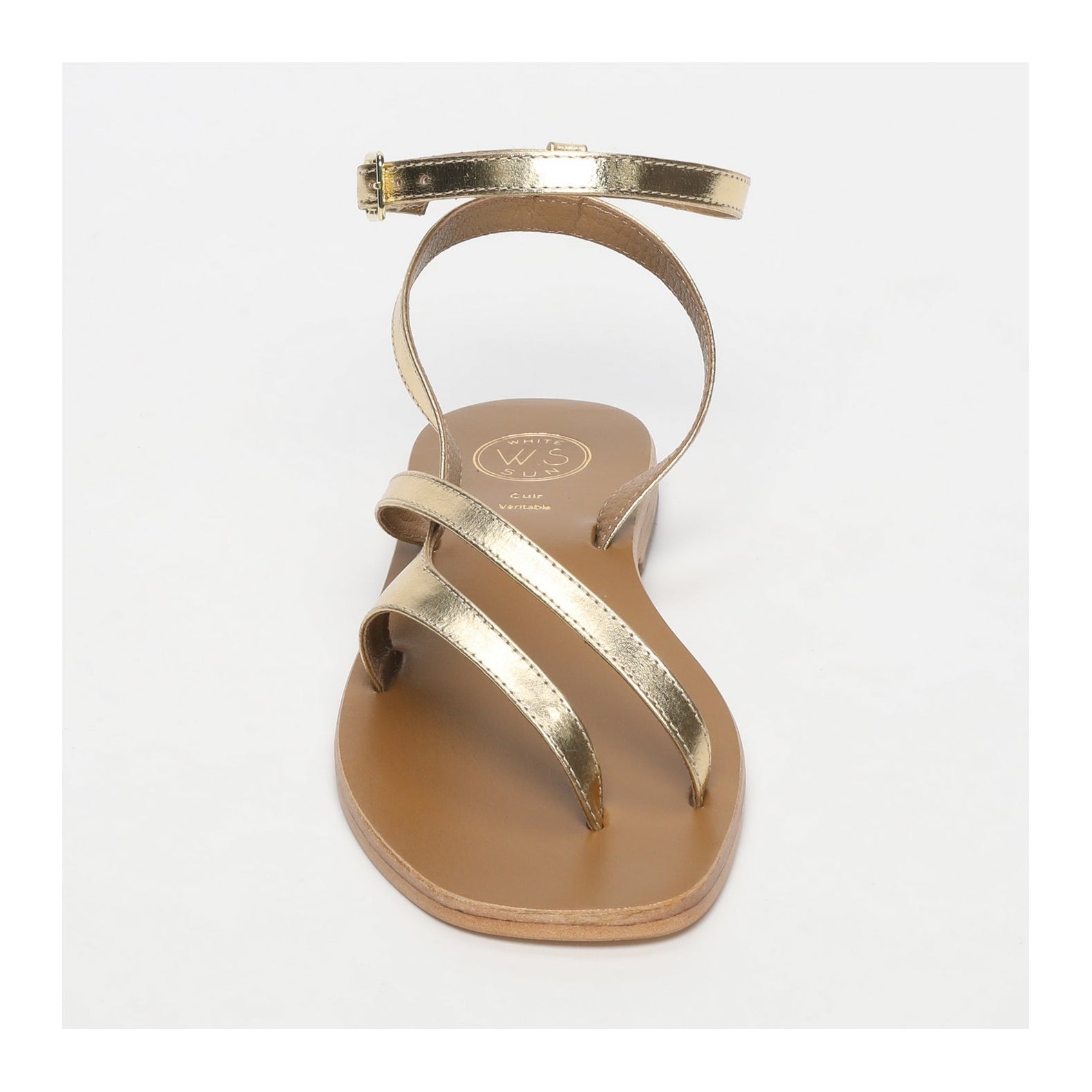 White Sun - Tinley Sandals - Dark Gold Goat Leather - Dark Gold