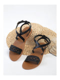 White Sun - Sandalias Sesena - Cuero de cabra negro;Negro Buff - Negro