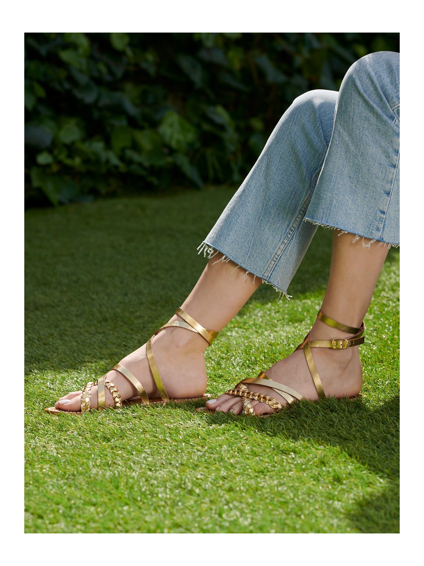 White Sun - Parera Sandals - Dark Gold Buff - Gold