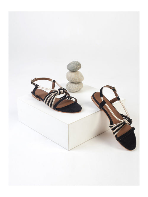 Cortegana Sandals - Black + Platinum