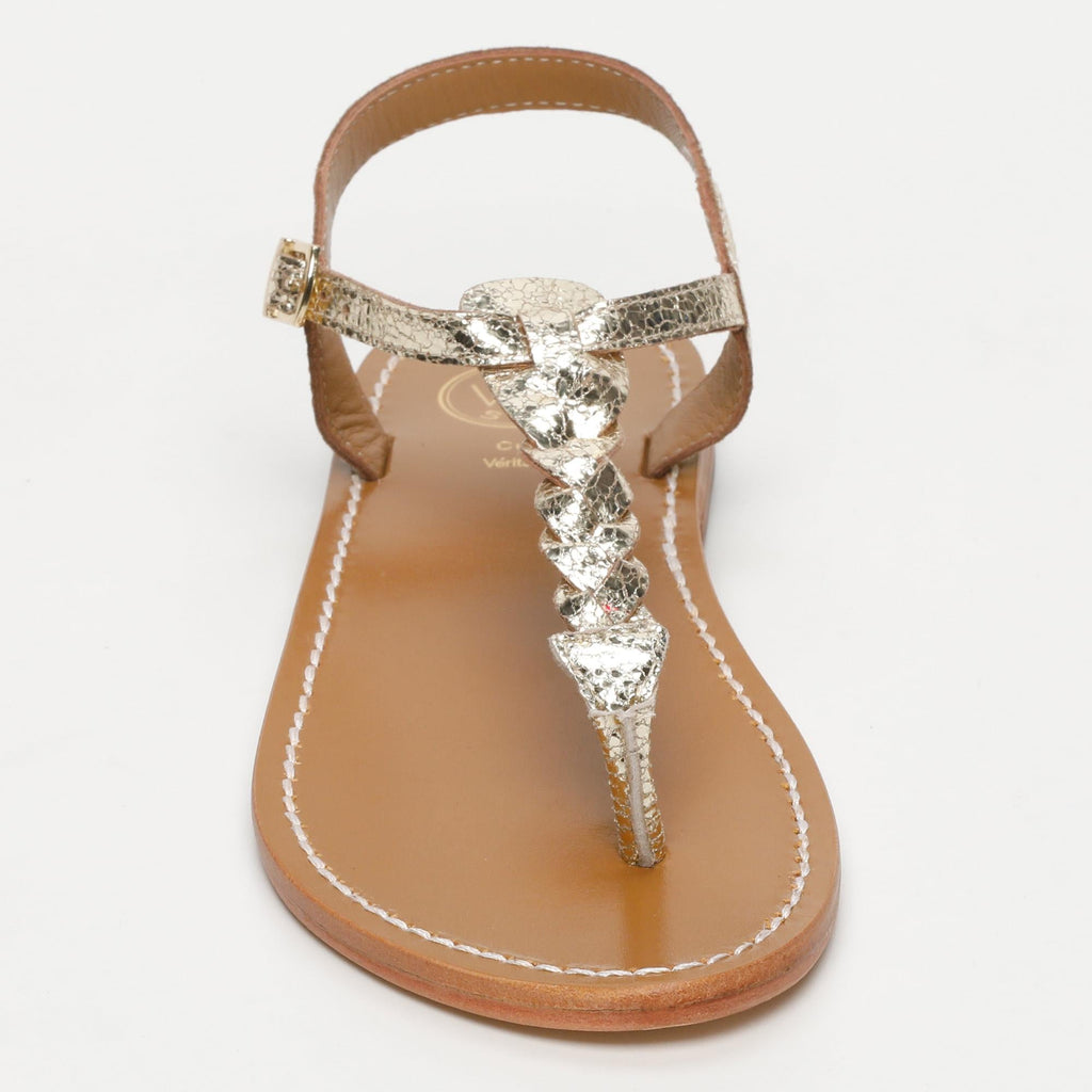 Sandales Natal - Gold Crackle Foil Leather - Gold Crackle