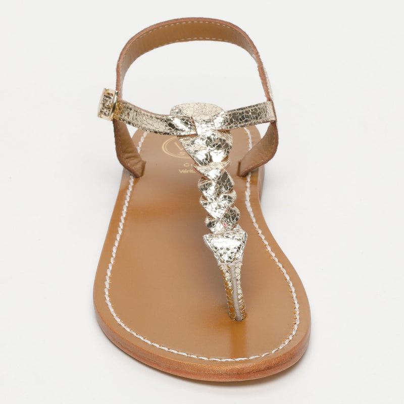 Sol Blanco - Sandalias Natal - Cuero metalizado Gold Crackle - Gold Crackle