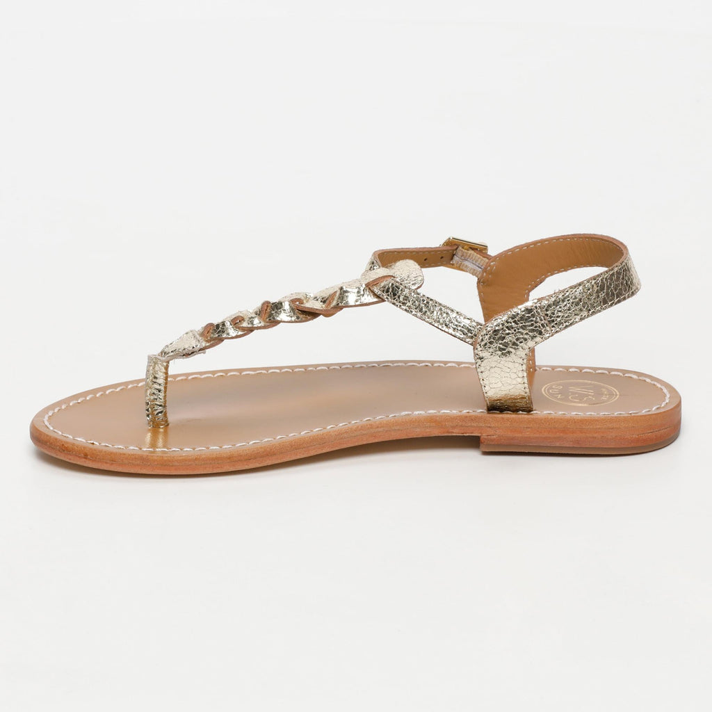 Sandales Natal - Gold Crackle Foil Leather - Gold Crackle