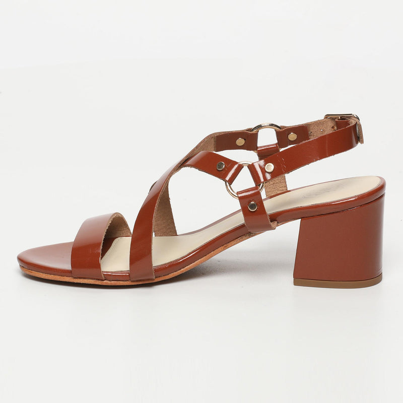 Ama Sandals - Camel Patent
