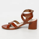 White Sun - Anaba Heel Sandals - Brown Buff Patent - Brown
