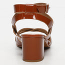 White Sun - Anaba Heel Sandals - Brown Buff Patent - Brown