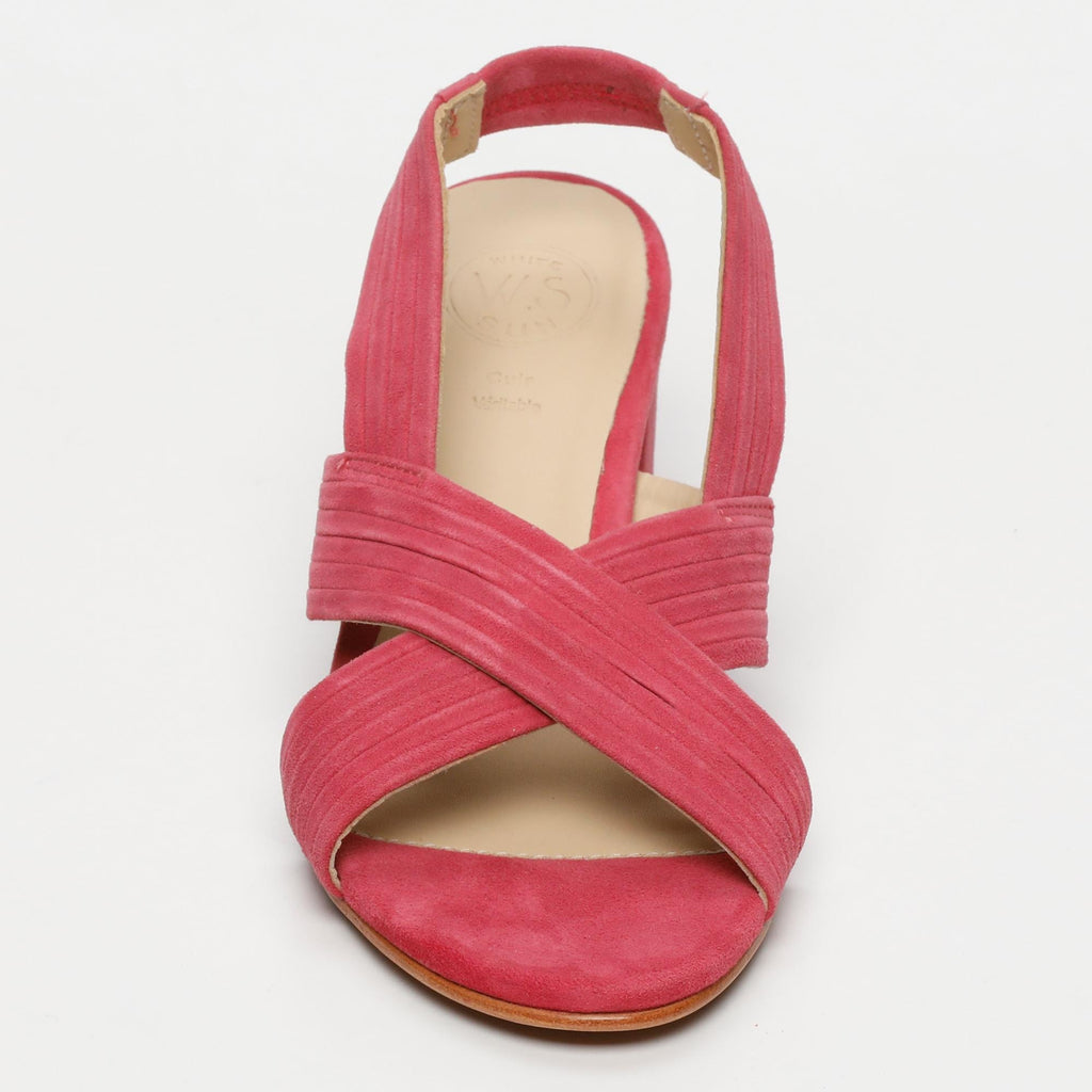 Isia Heeled Sandals - Raspberry Goat Suede - Raspberry
