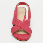 Isia Heeled Sandals - Raspberry Goat Suede - Raspberry