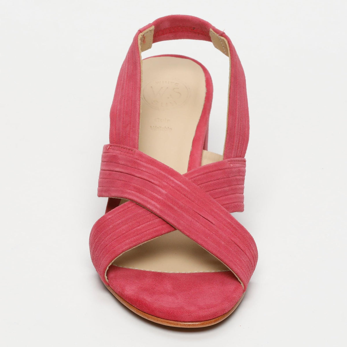 Isia Heeled Sandals - Raspberry Goat Suede - Raspberry