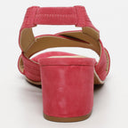 Isia Heeled Sandals - Raspberry Goat Suede - Raspberry