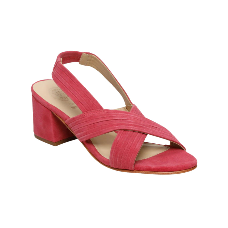 White Sun - Sandales Talon Isia - Raspberry Goat Suede - Raspberry