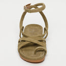 White Sun - Sandales Ava - Olive Goat Suede - Olive