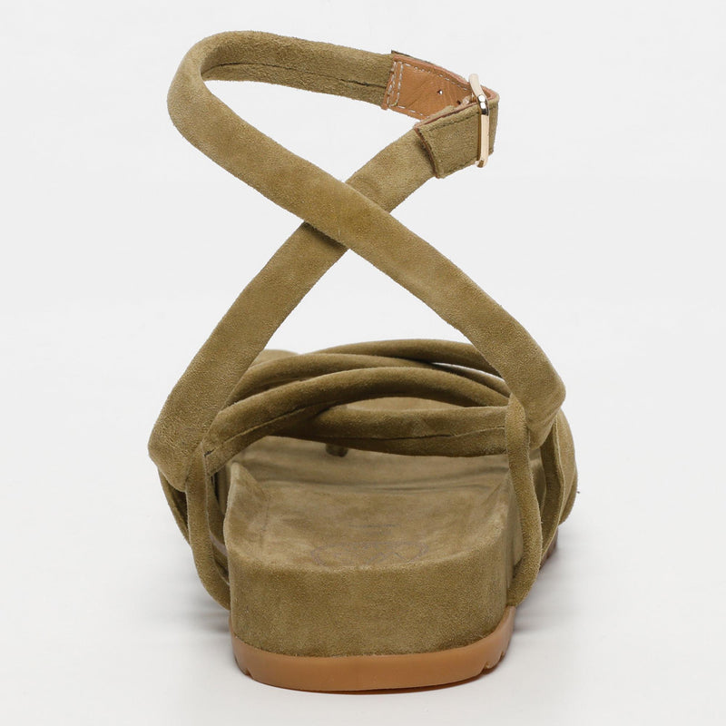 White Sun - Sandales Ava - Olive Goat Suede - Olive