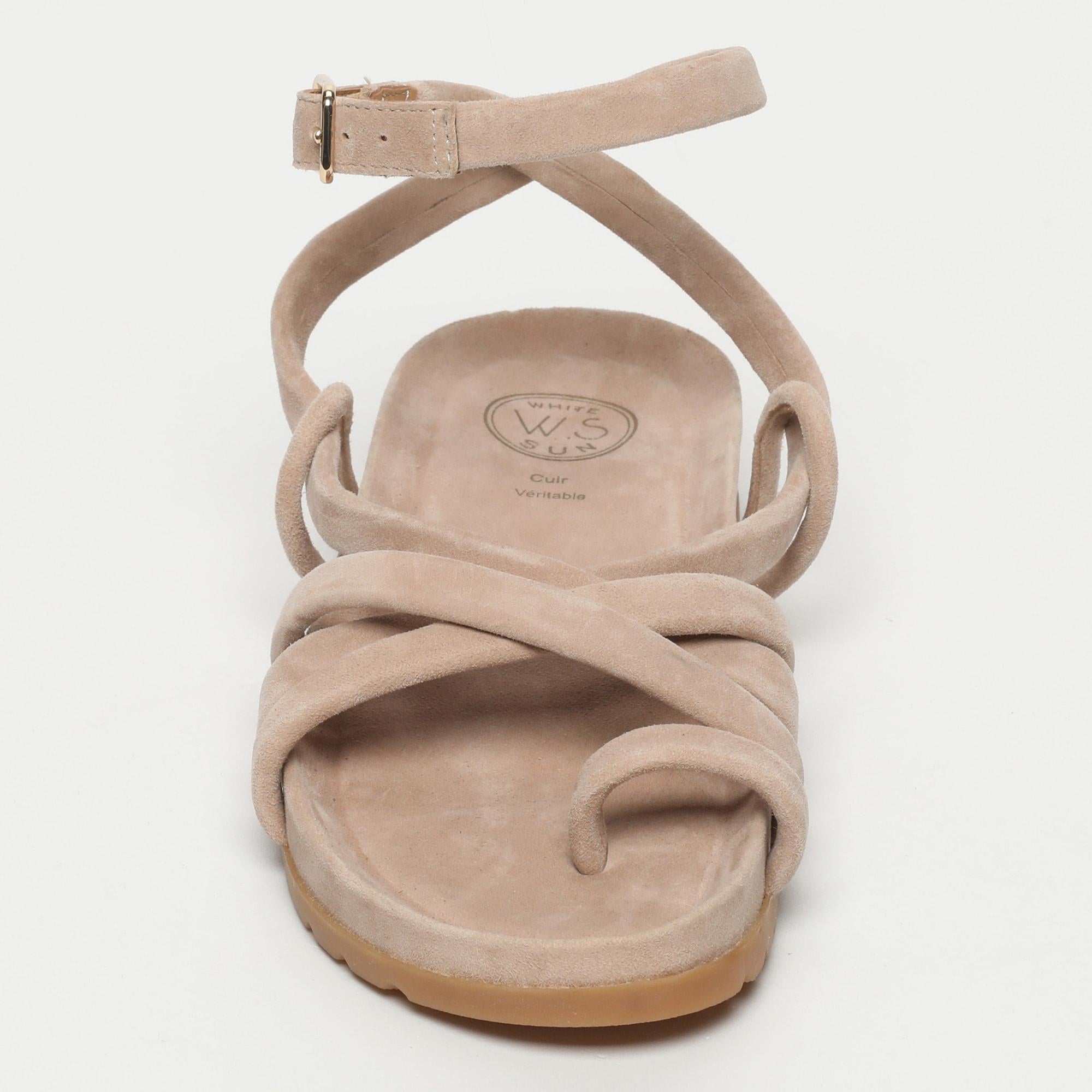 White Sun - Sandalias Ava - Ante de piel de cabra beige claro - Beige claro