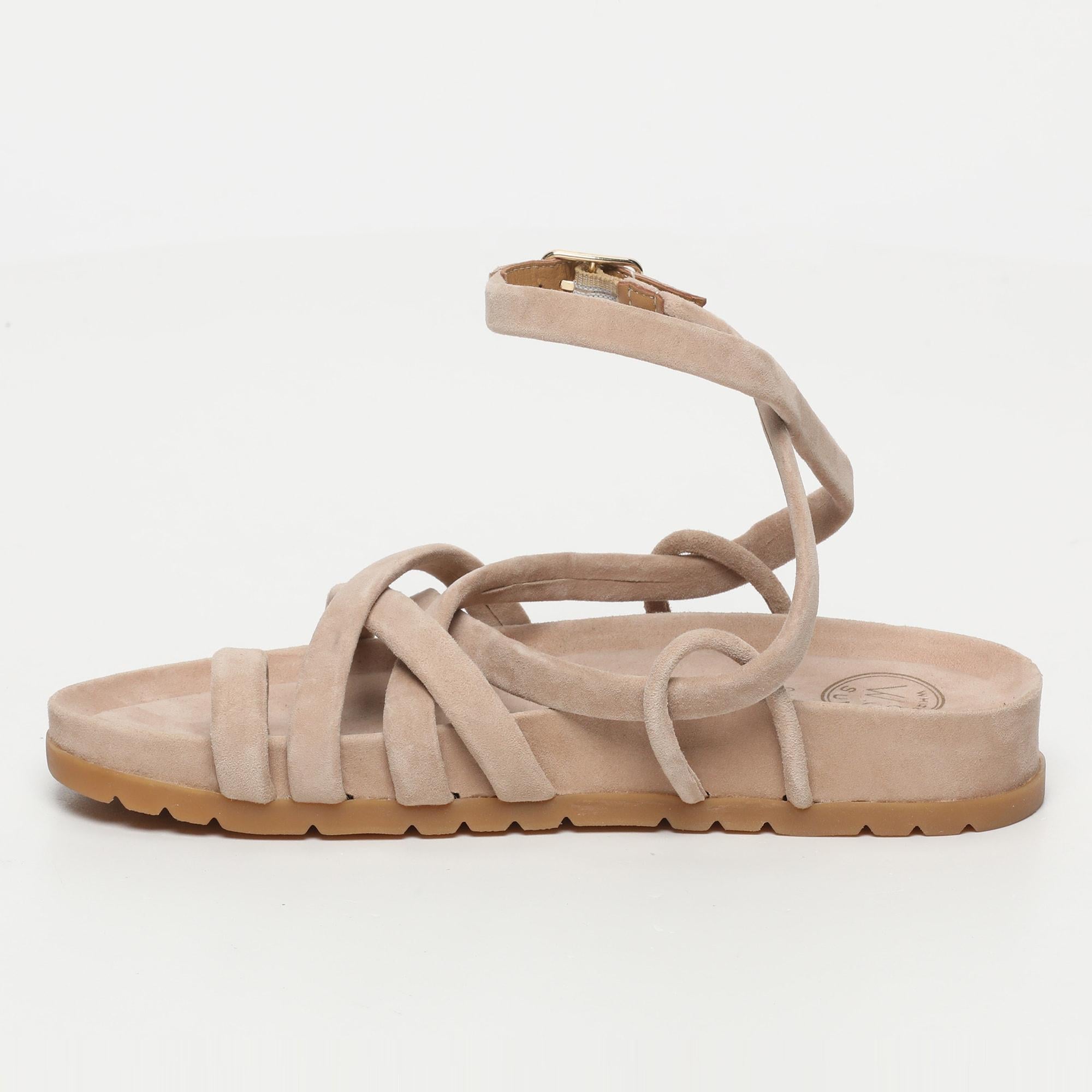 White Sun - Sandalias Ava - Ante de piel de cabra beige claro - Beige claro