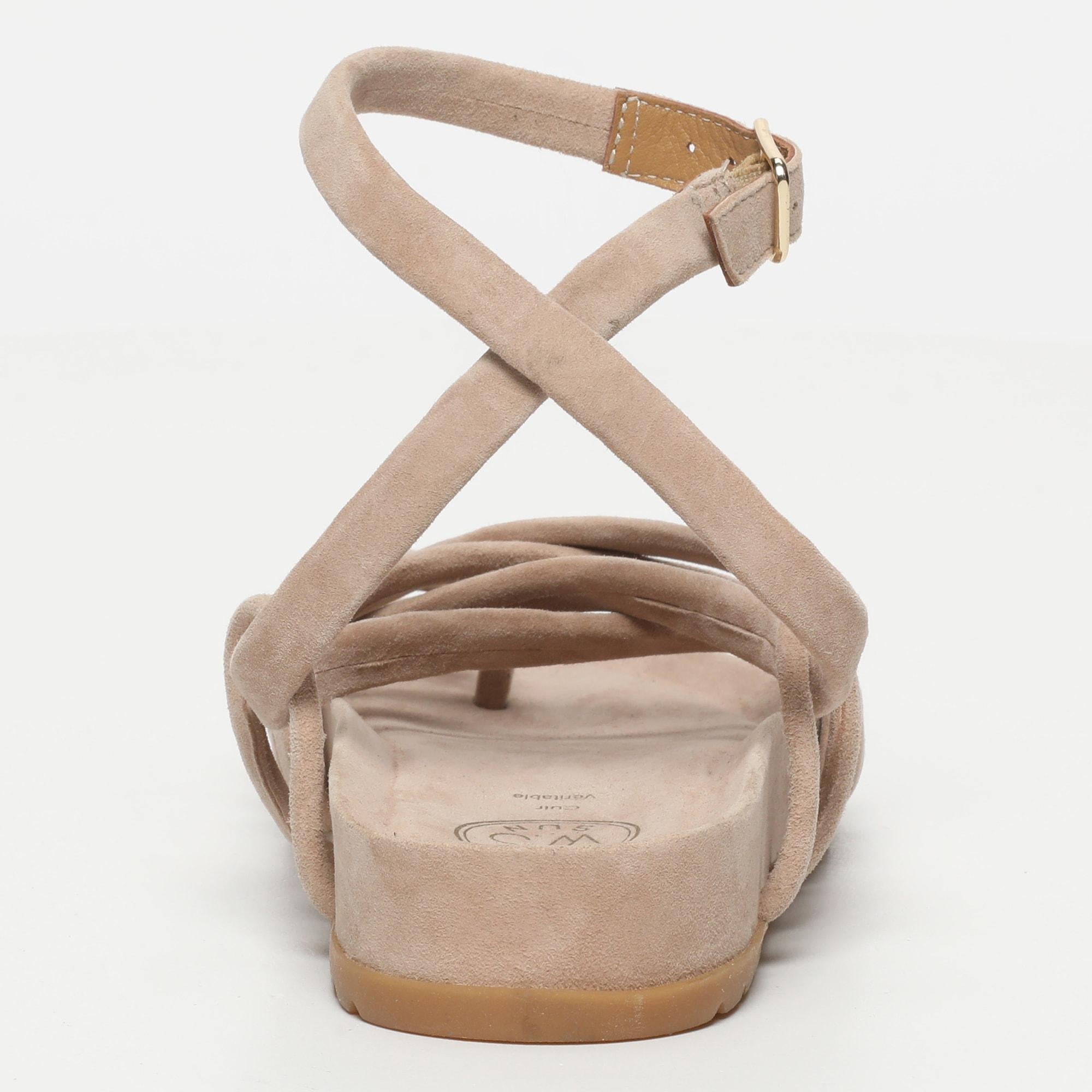 White Sun - Sandalias Ava - Ante de piel de cabra beige claro - Beige claro