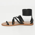 White Sun - Sandalias Darika - Piel de cabra con estampado de cocodrilo negro - Cocodrilo negro
