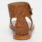 White Sun - Sandalias Darika - Tan Croco Print Goat - Camel Croco