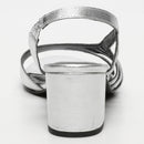 White Sun - Sandales Talon Deeksha - Silver Goat Leather - Silver