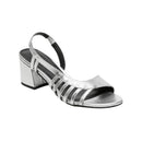 White Sun - Sandales Talon Deeksha - Silver Goat Leather - Silver