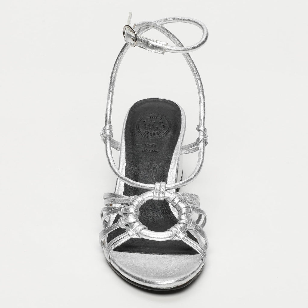 White Sun - Sandalias Tacón Deekshitha - Silver Sheep Metallic Nappa - Plata