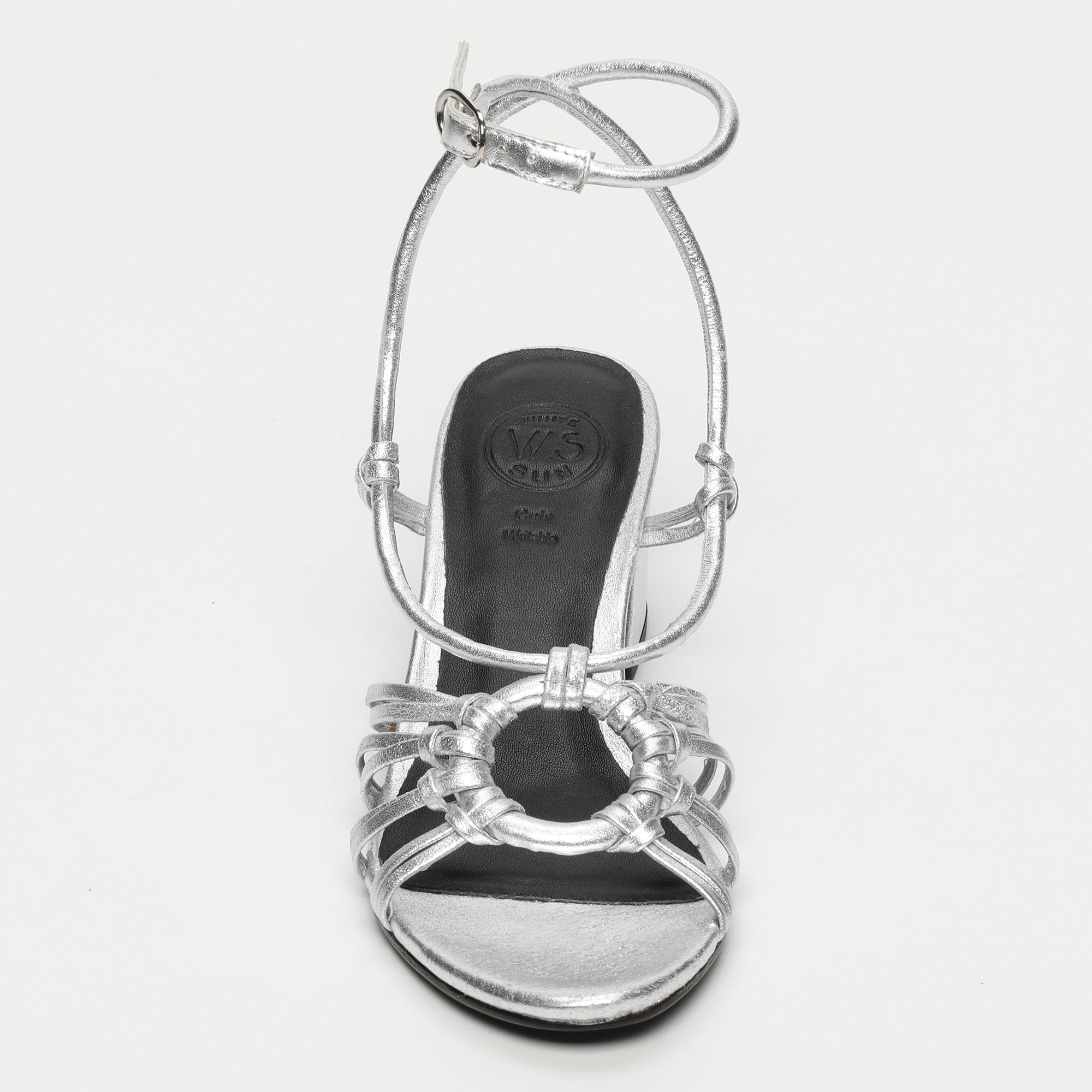 White Sun - Sandalias Tacón Deekshitha - Silver Sheep Metallic Nappa - Plata
