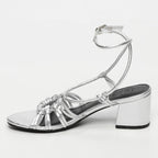 White Sun - Sandalias Tacón Deekshitha - Silver Sheep Metallic Nappa - Plata