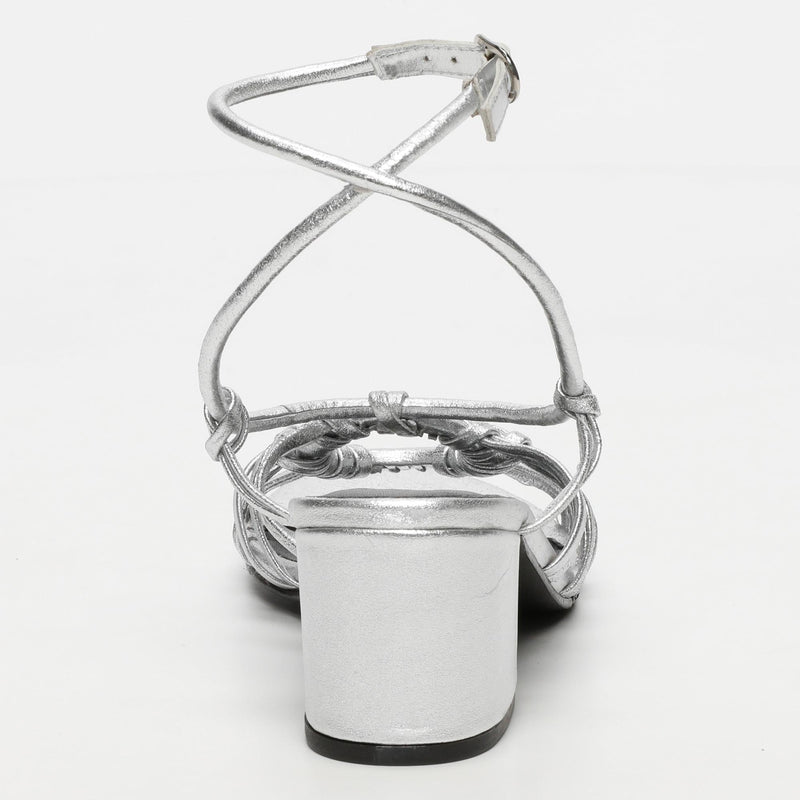 White Sun - Sandales Talon Deekshitha - Silver Sheep Metallic Nappa - Silver