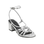 White Sun - Sandalias Tacón Deekshitha - Silver Sheep Metallic Nappa - Plata