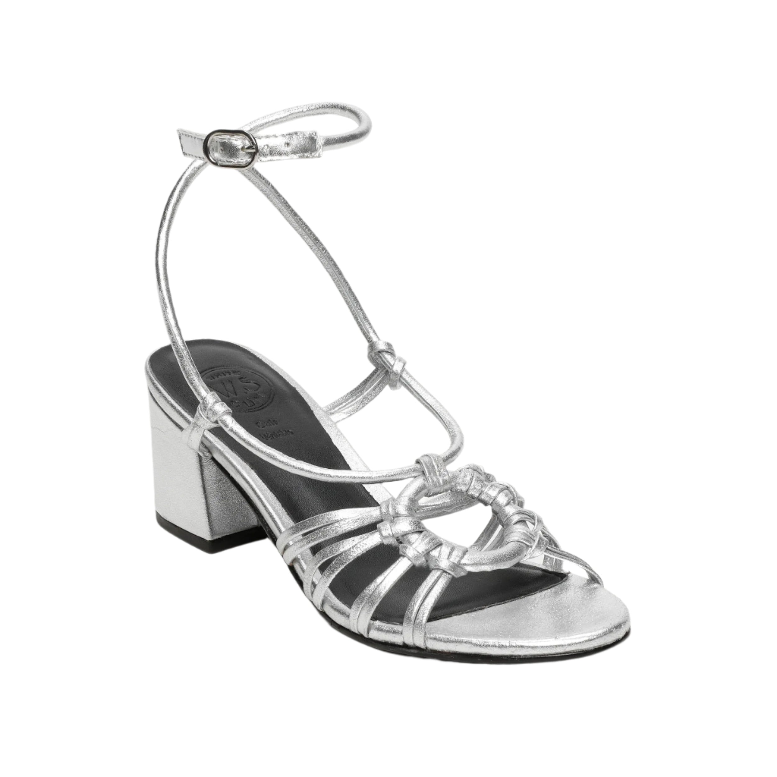 White Sun - Sandalias Tacón Deekshitha - Silver Sheep Metallic Nappa - Plata