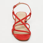 White Sun - Sandalias de tacón Deepakala - Ante de cabra Strawberry - Strawberry