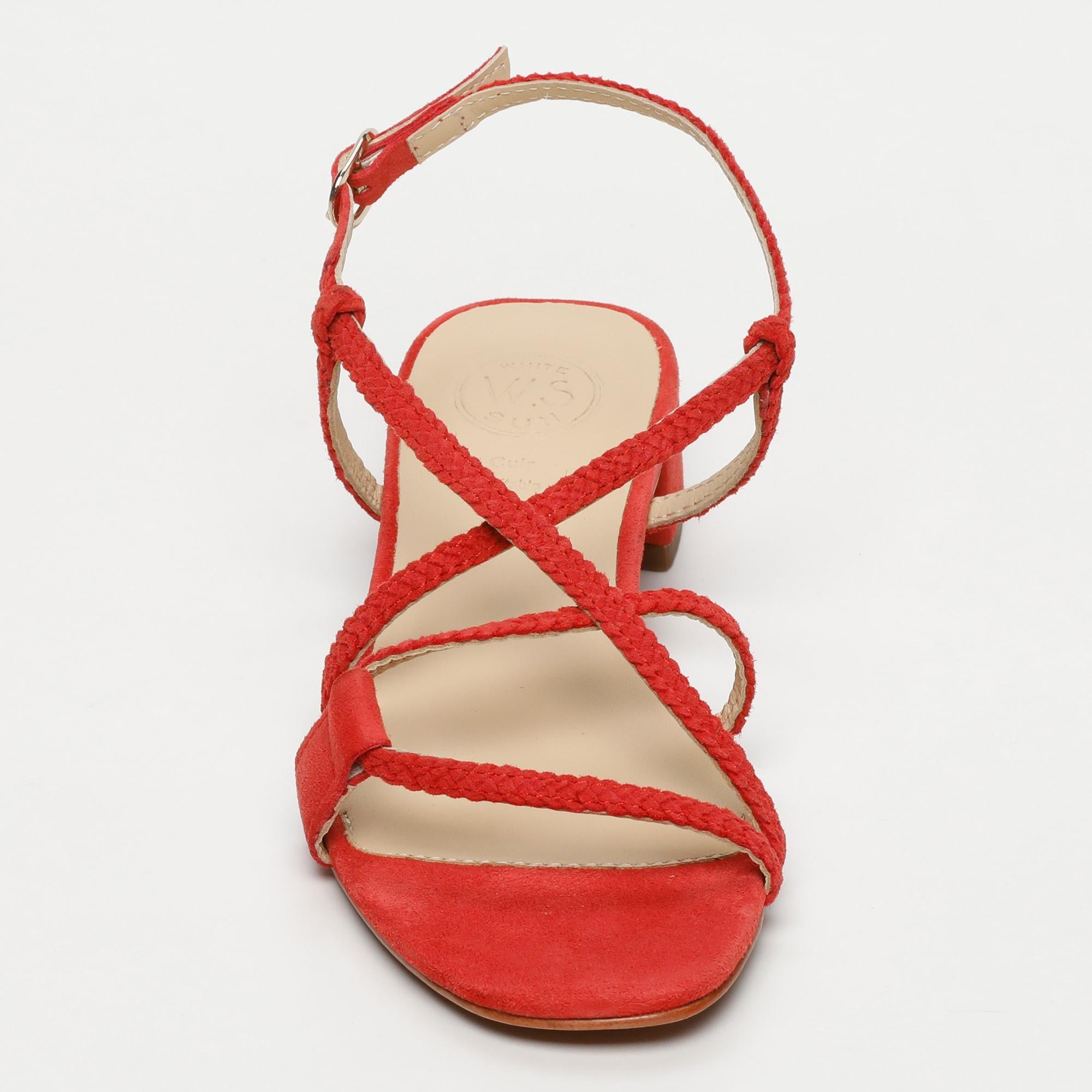 White Sun - Sandalias de tacón Deepakala - Ante de cabra Strawberry - Strawberry