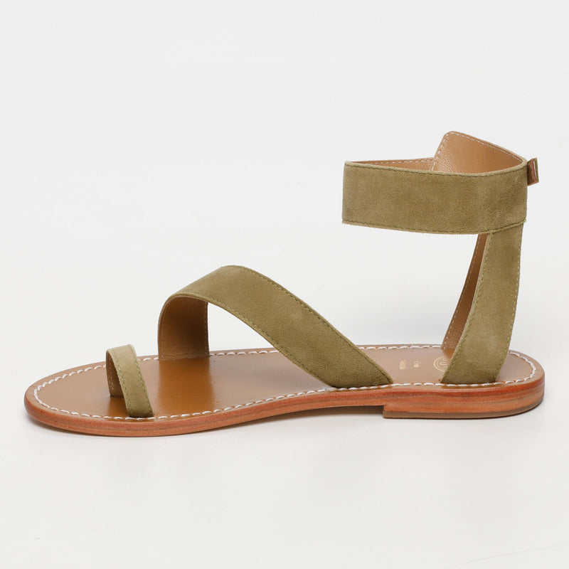 White Sun - Sandales Deeva - Olive Goat Suede - Olive