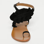 White Sun - Sandalias Devipriya - Ante de cabra negro - Negro