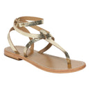 Sol Blanco - Sandalias Esther - Cuero metalizado Gold Crackle - Gold Crackle