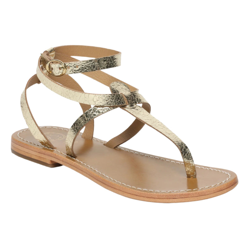 Sol Blanco - Sandalias Esther - Cuero metalizado Gold Crackle - Gold Crackle