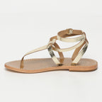 Esther Sandals - Gold Crackle Foil Leather - Gold Crackle