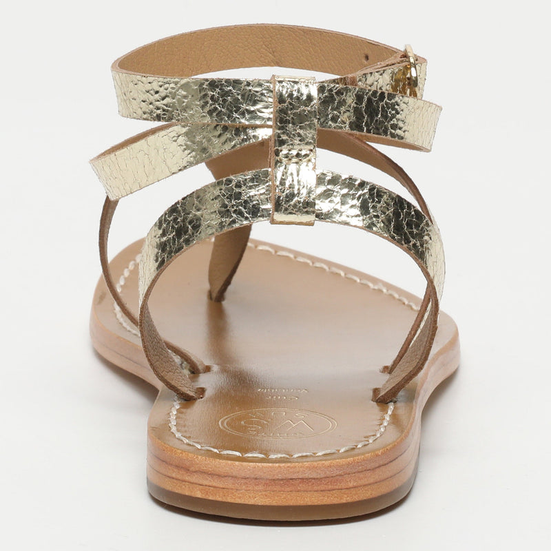 Sol Blanco - Sandalias Esther - Cuero metalizado Gold Crackle - Gold Crackle