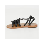 White Sun - Delaram Sandals - Black Croco Print Goat - Motifs