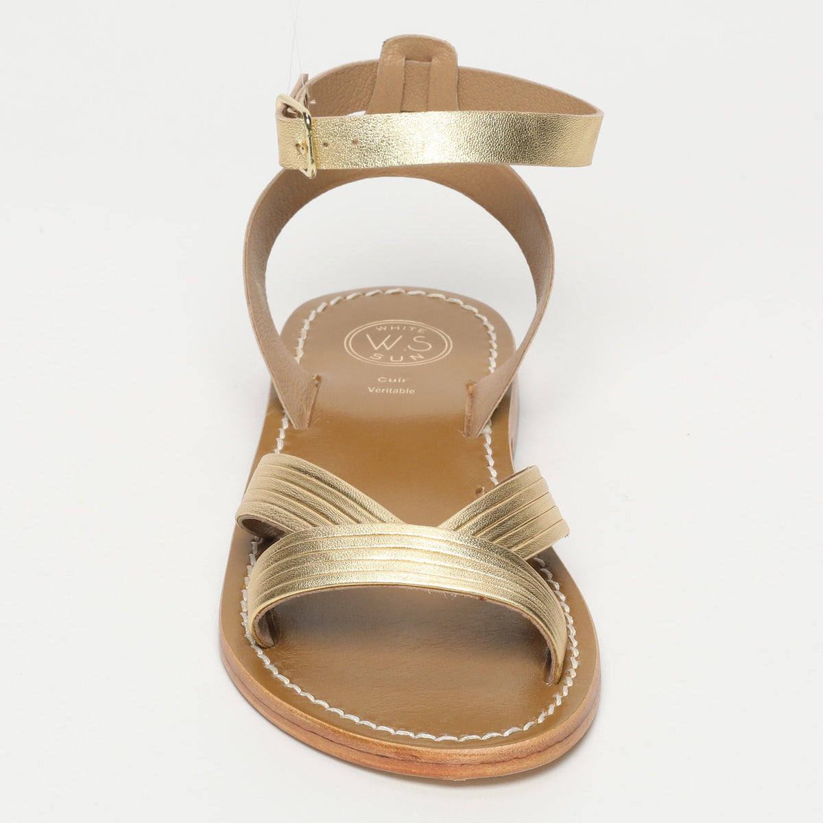 Terri Sandals - Dark Gold Sheep Metallic Nappa - Dark Gold