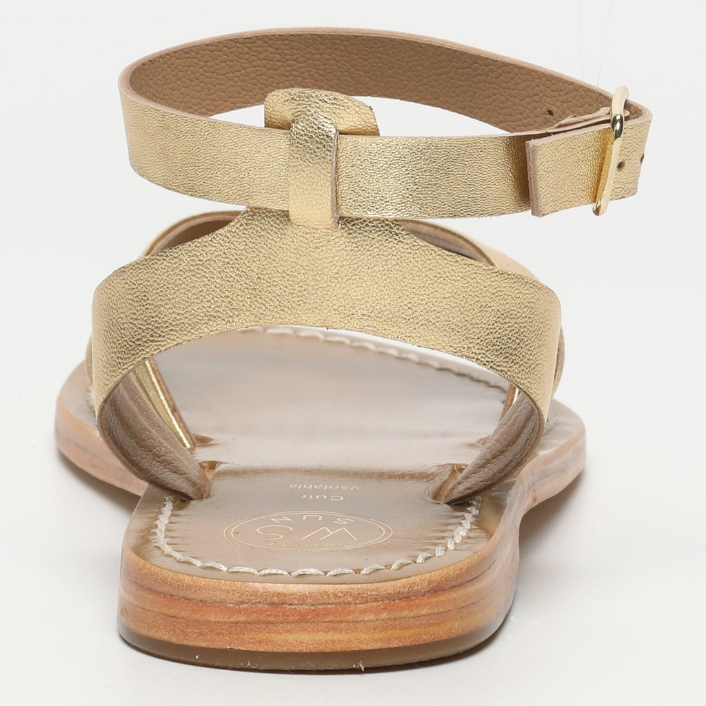 Terri Sandals - Dark Gold Sheep Metallic Nappa - Dark Gold