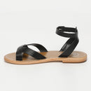 White Sun - Sandalias Terri - Napa Oveja Negra - Negro