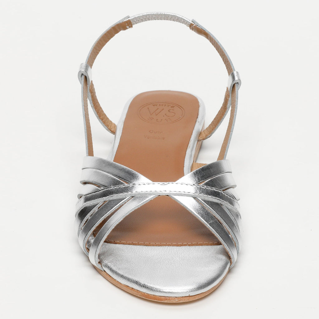 Sandali Babitha - Silver Goat Leather - Silver
