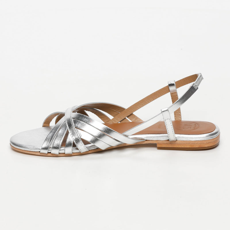 Sol Blanco - Sandalias Babitha - Piel Cabra Plata - Plata