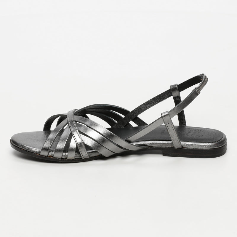 White Sun - Babitha Sandals - Pewter Goat Leather - Pewter