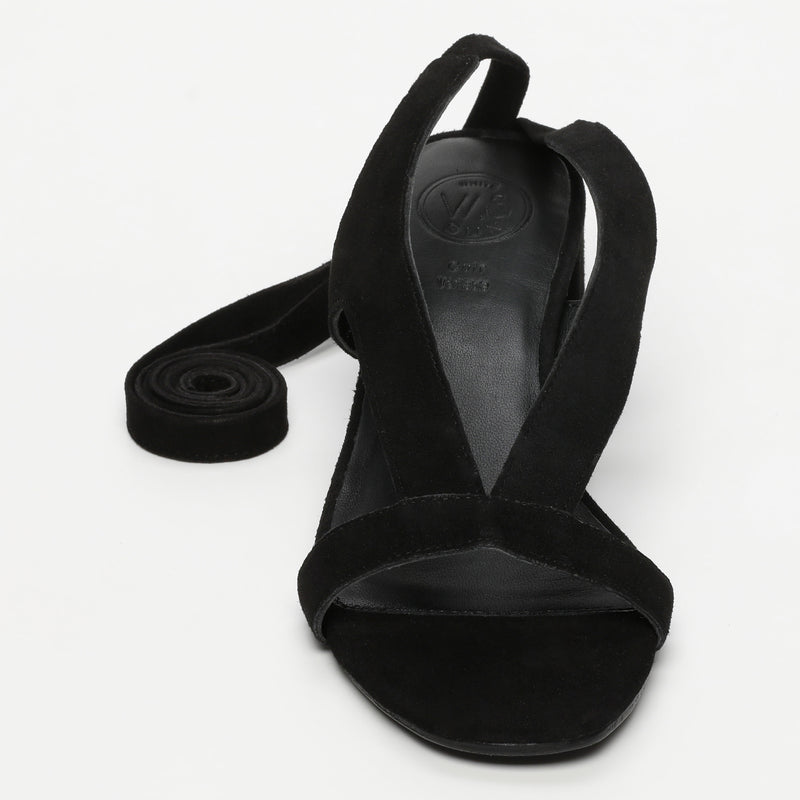 White Sun - Sandales Talon Isinya - Black Goat Suede - Black