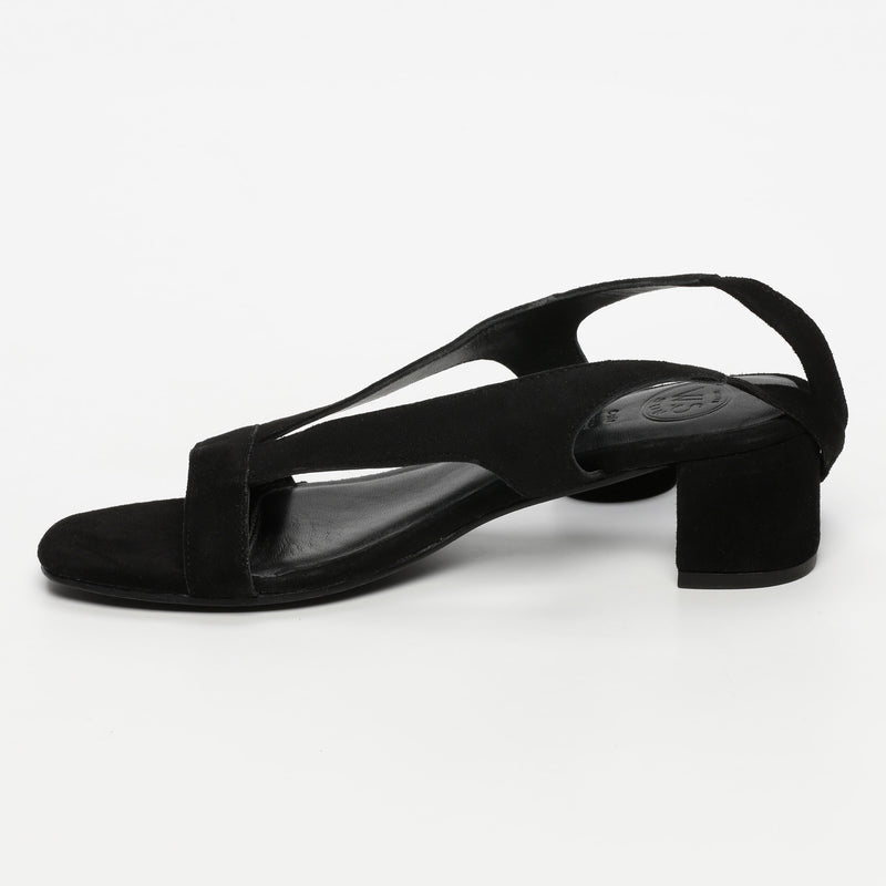 White Sun - Sandales Talon Isinya - Black Goat Suede - Black
