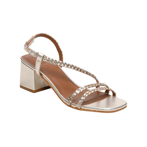 Sandales Talon Riviera - Gold Goat Leather - Gold