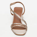 White Sun - Sandales Talon Riviera - Gold Goat Leather - Gold